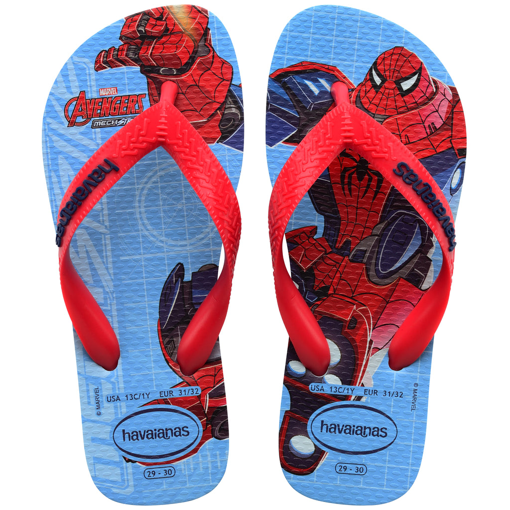 Ciabatte infradito azzurre e rosse da bambino Havaianas Kids Top Marvel