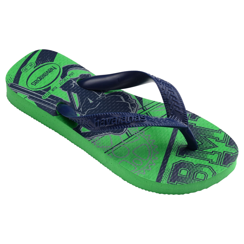 Ciabatte infradito verdi e blu da bambino Havaianas Kids Athletic