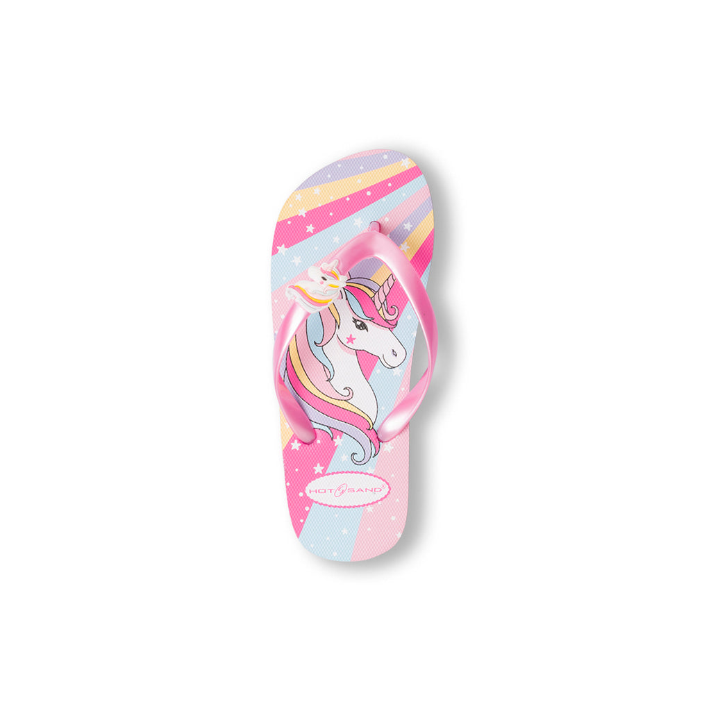 Ciabatte infradito fucsia da bambina con stampa Unicorno
