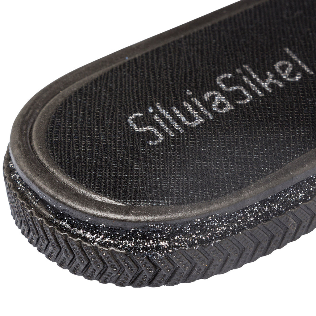 Ciabatte nere con strass da donna Silvia Sikel