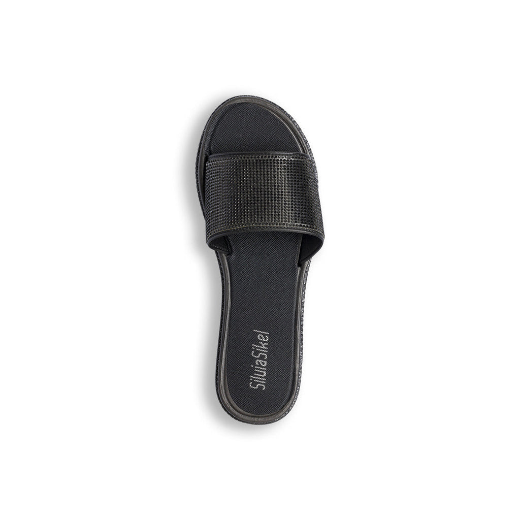 Ciabatte nere con strass da donna Silvia Sikel