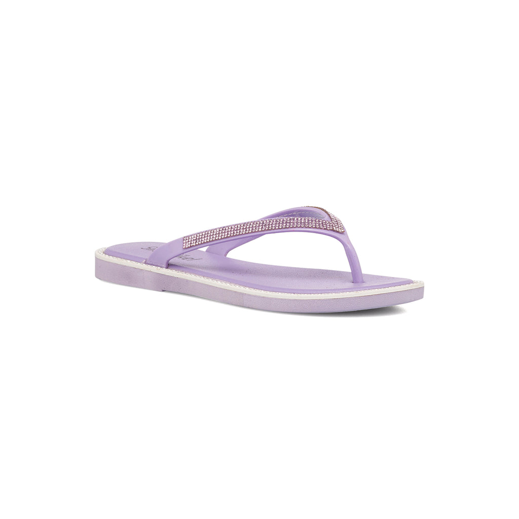 Ciabatte infradito lilla con strass da donna Silvia Sikel