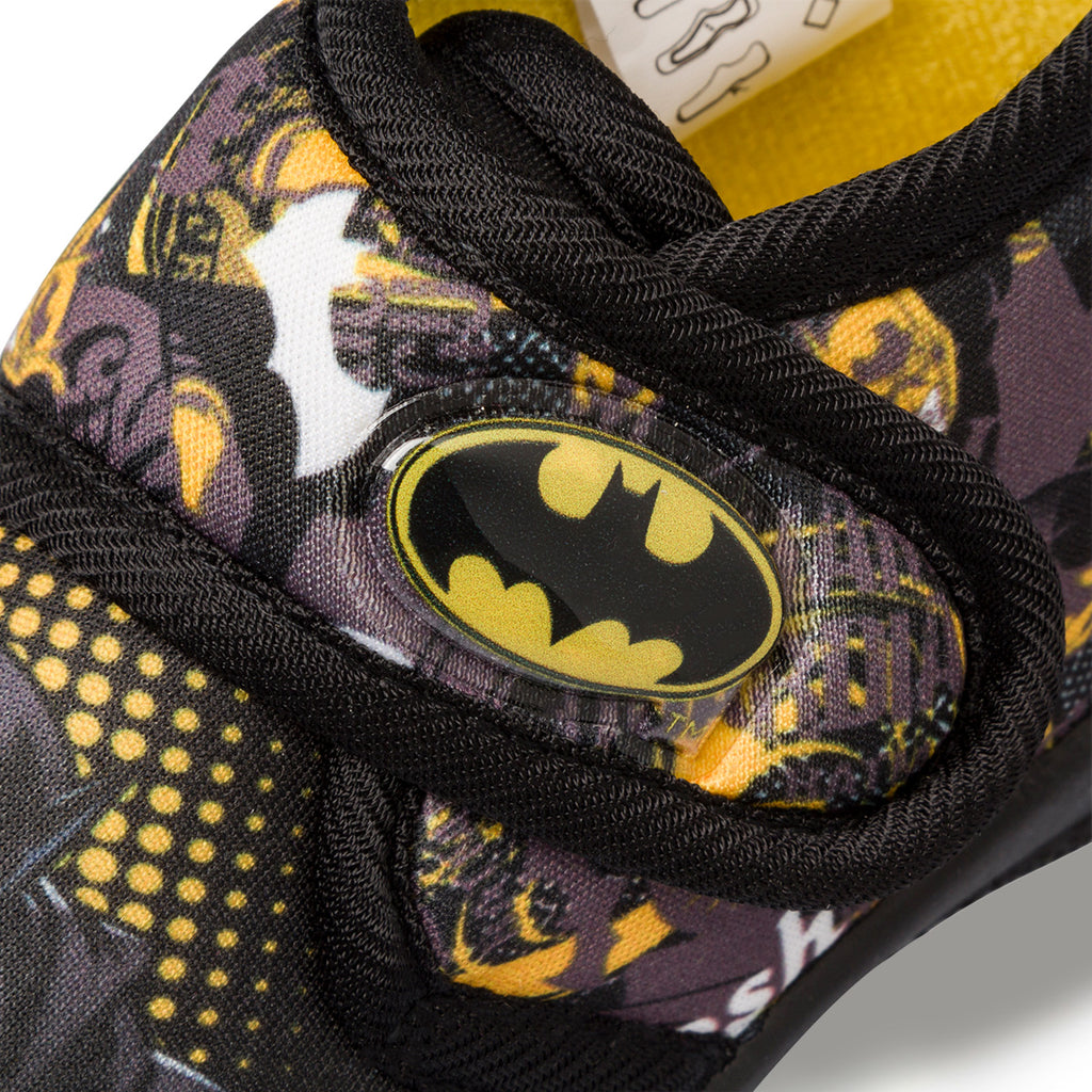 Pantofole nere da bambino con stampa Batman