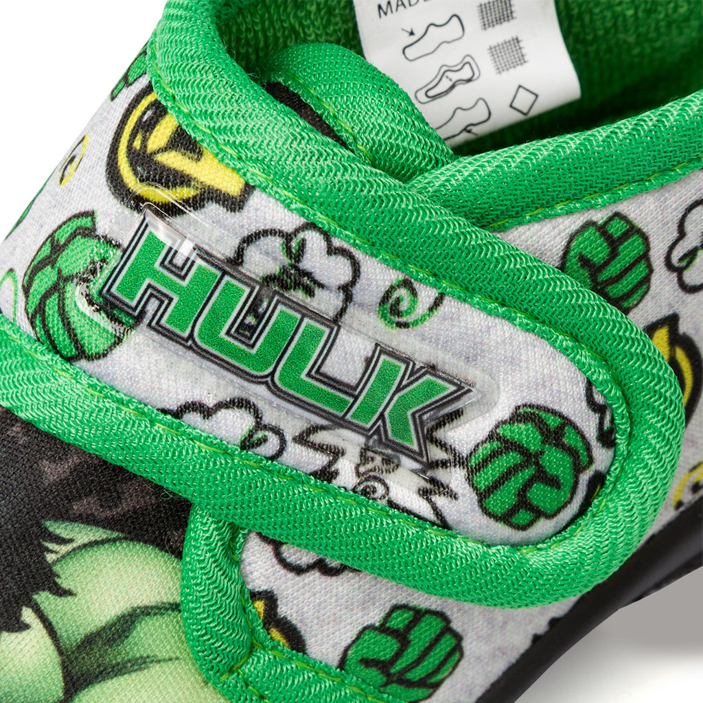 Pantofole verdi da bambino con stampa Hulk