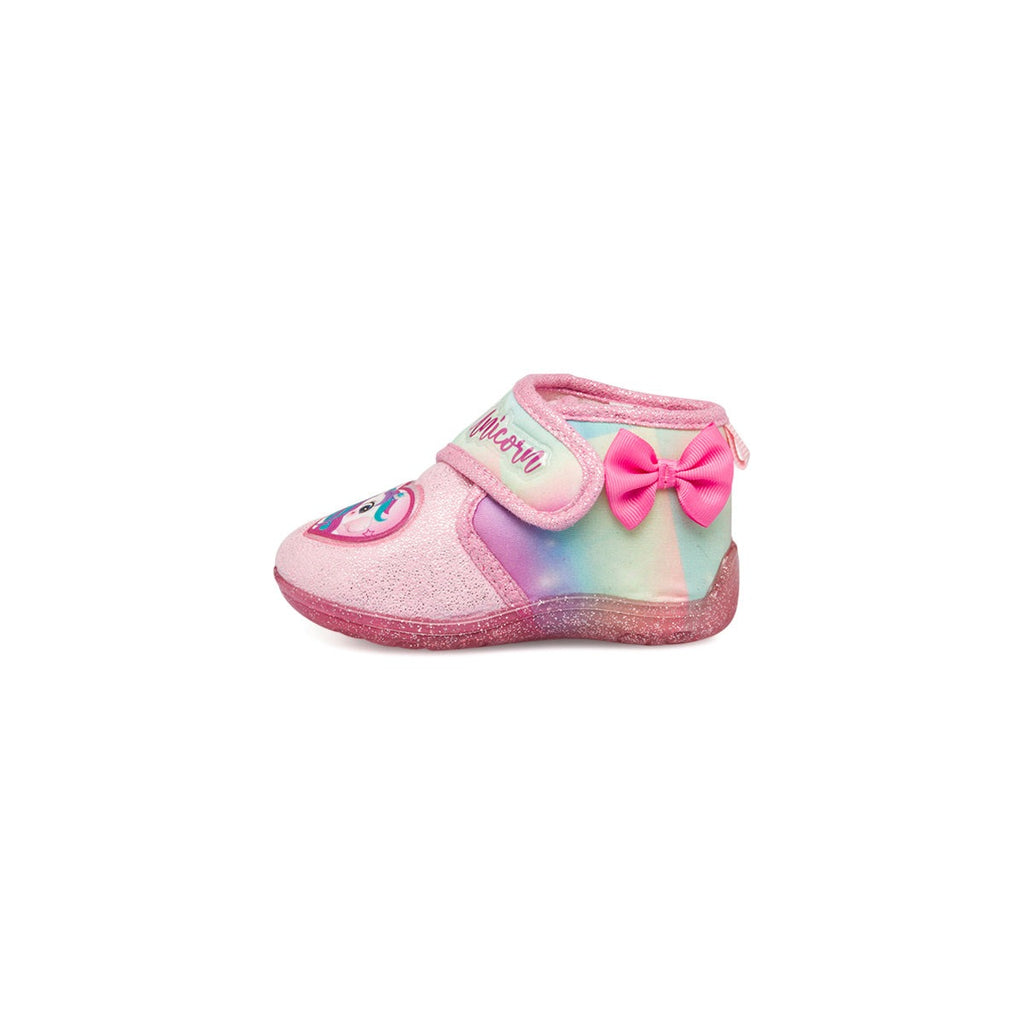 Pantofole rosa glitterate da bambina con stampa Unicorno