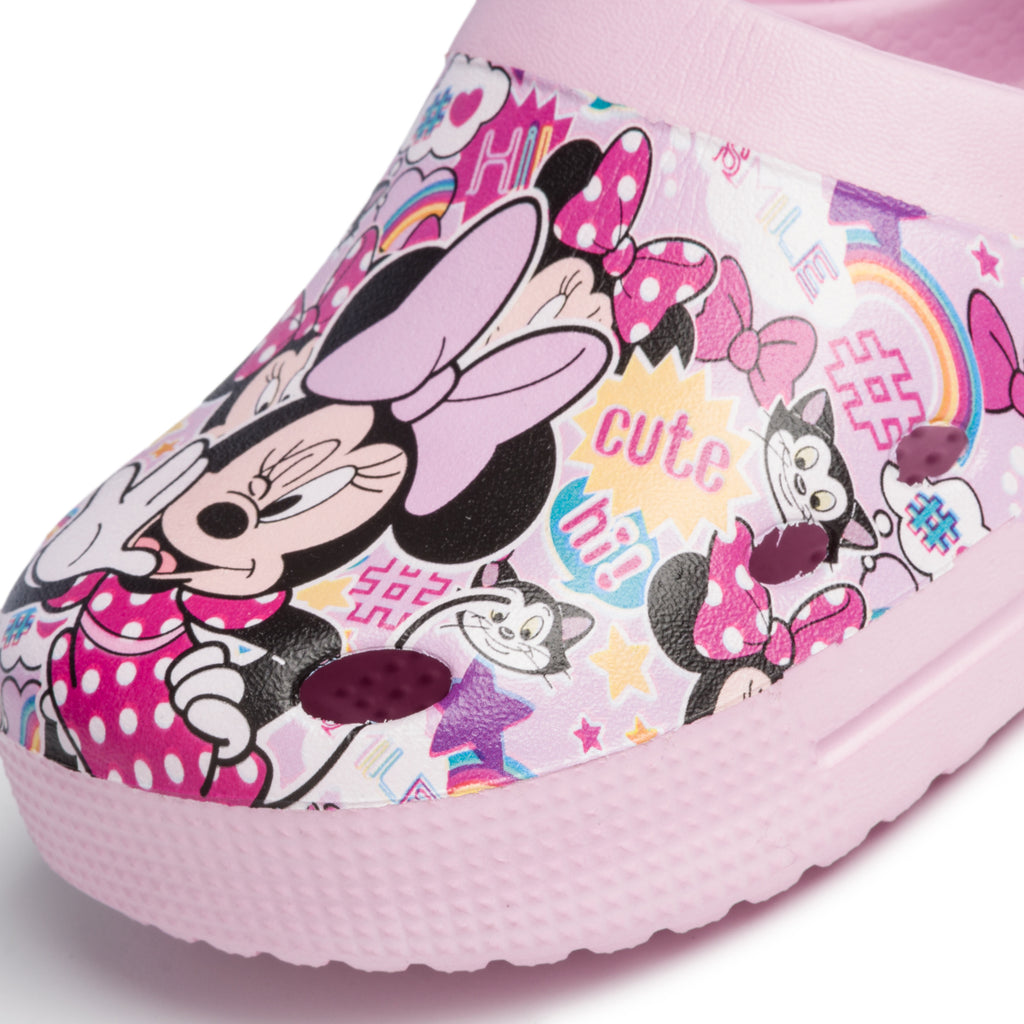 Sandali rosa in gomma con stampa Minnie