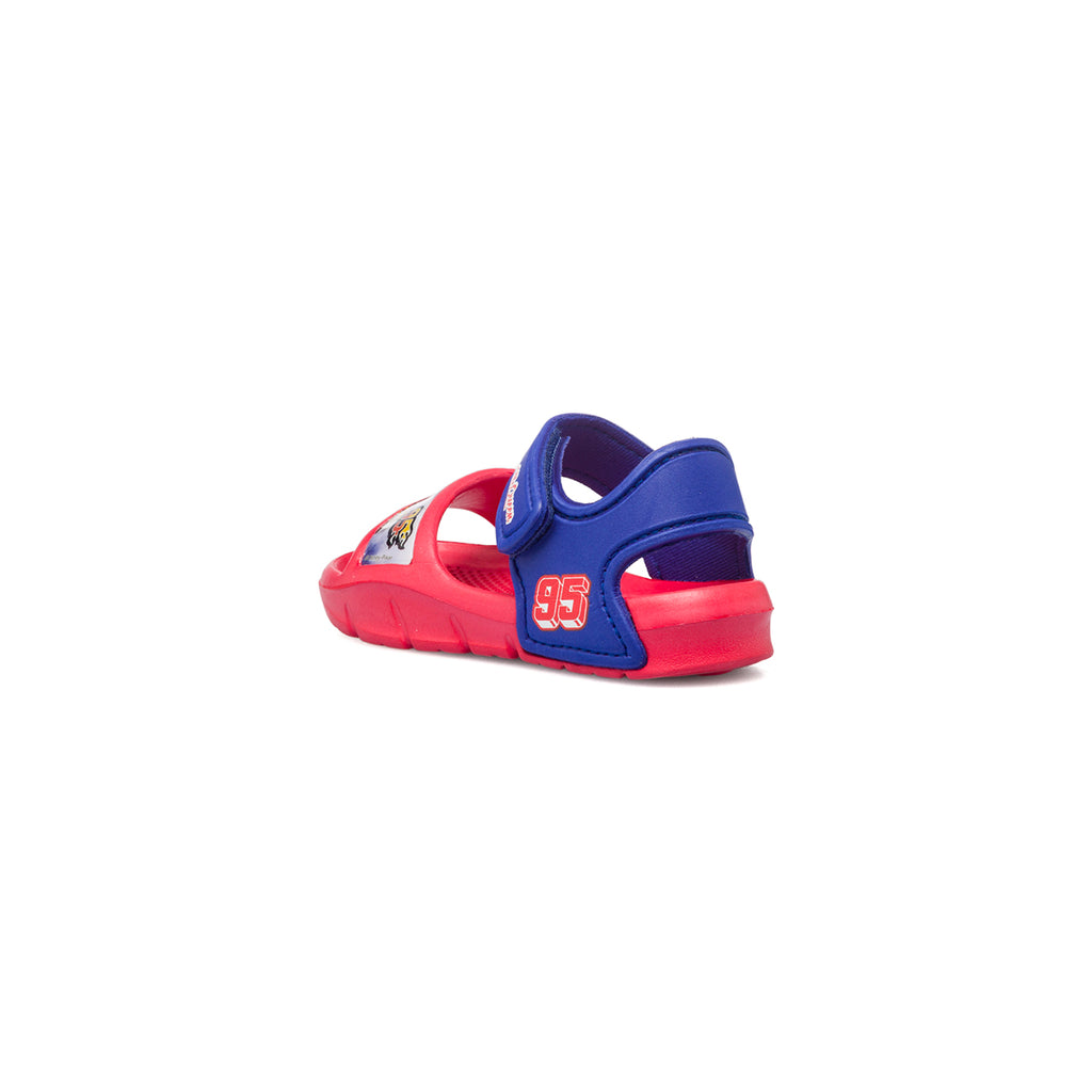Sandali da bambino rossi e blu con stampa Cars