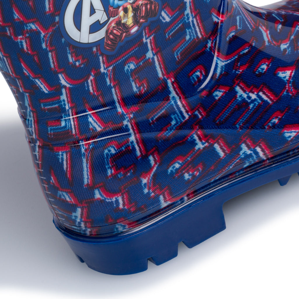 Stivali di gomma blu e rossi con logo Avengers