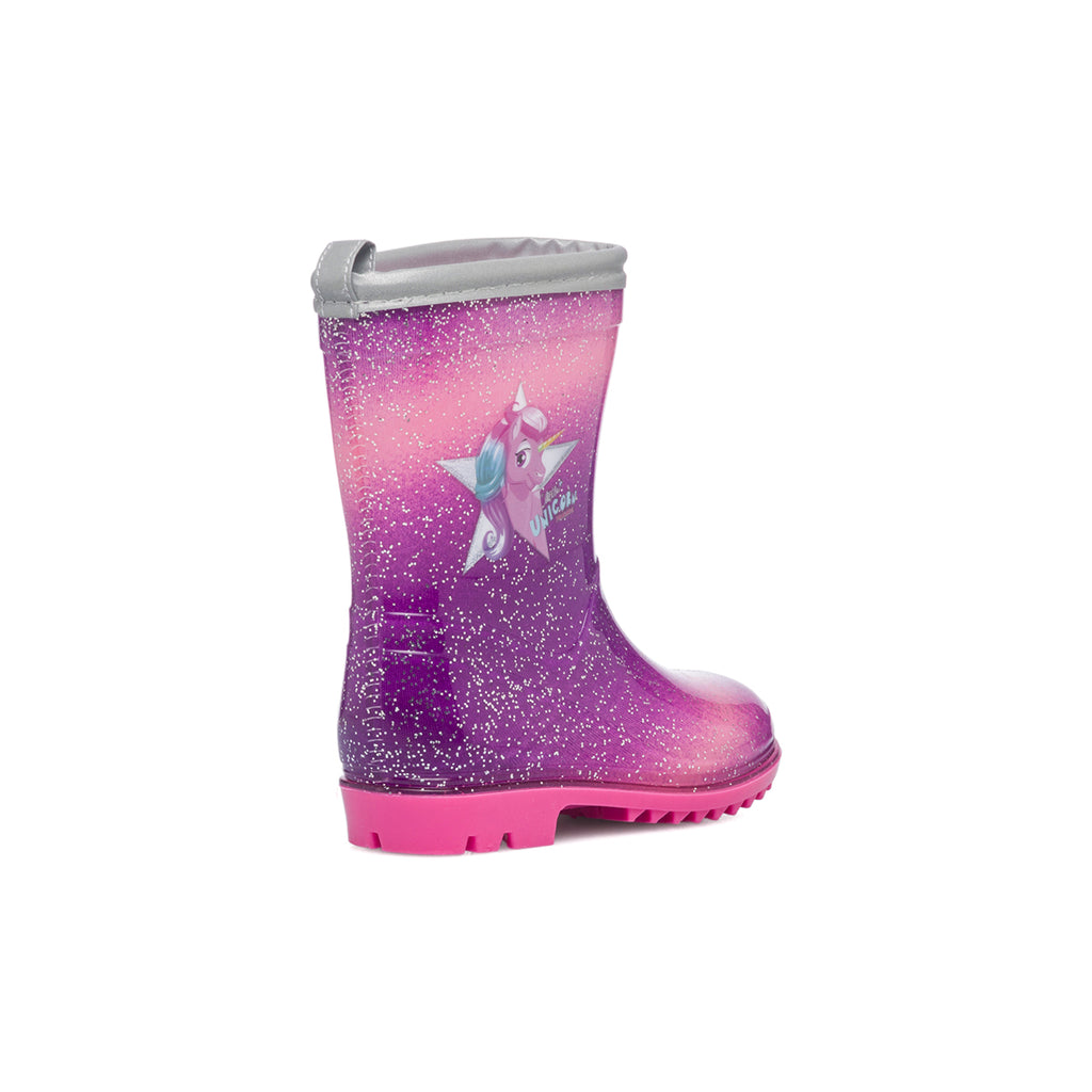 Stivali di gomma fucsia unicorno Cool Kids