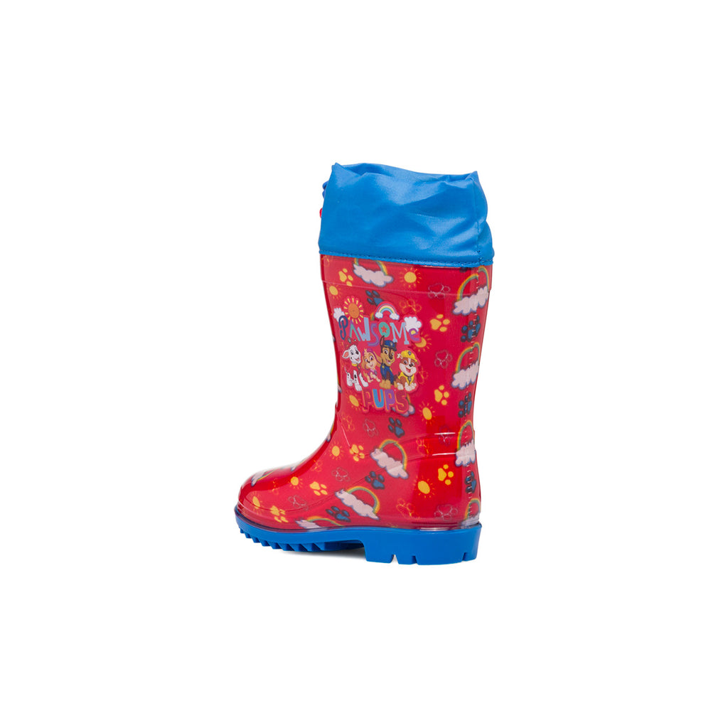 Stivali di gomma rossi e blu da bambino con logo Paw Patrol