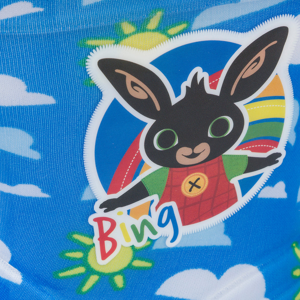 Stivali di gomma azzurri e rossi da bambino con logo Bing