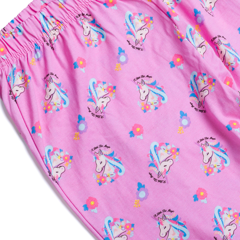 Pigiama natalizio da donna bianco e rosa con stampa unicorno
