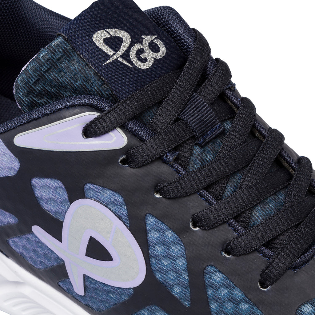 Sneakers in tessuto mesh blu e lilla da donna con dettagli in nero P Go