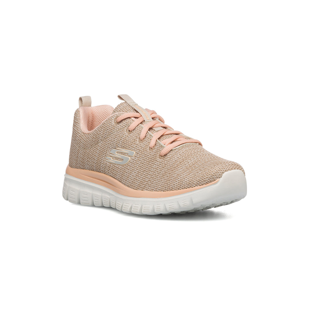 Scarpe da ginnastica rosa da donna con sottopiede Memory Foam Skechers Graceful Twisted Fortune