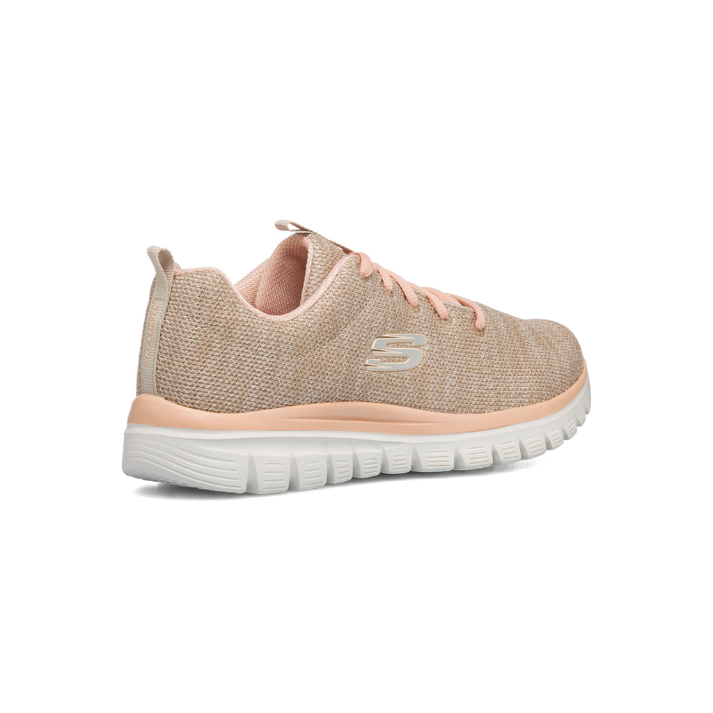 Scarpe da ginnastica rosa da donna con sottopiede Memory Foam Skechers Graceful Twisted Fortune