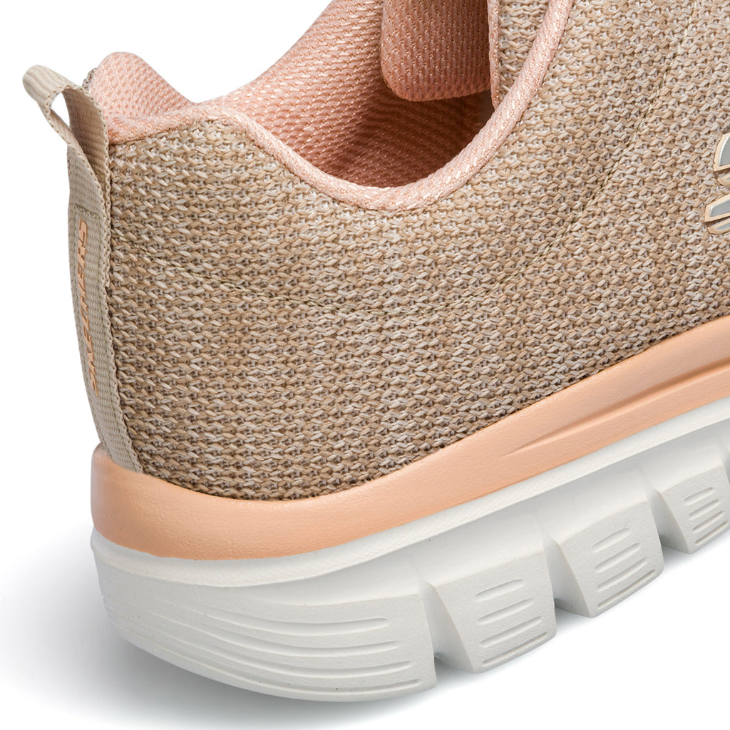 Scarpe da ginnastica rosa da donna con sottopiede Memory Foam Skechers Graceful Twisted Fortune