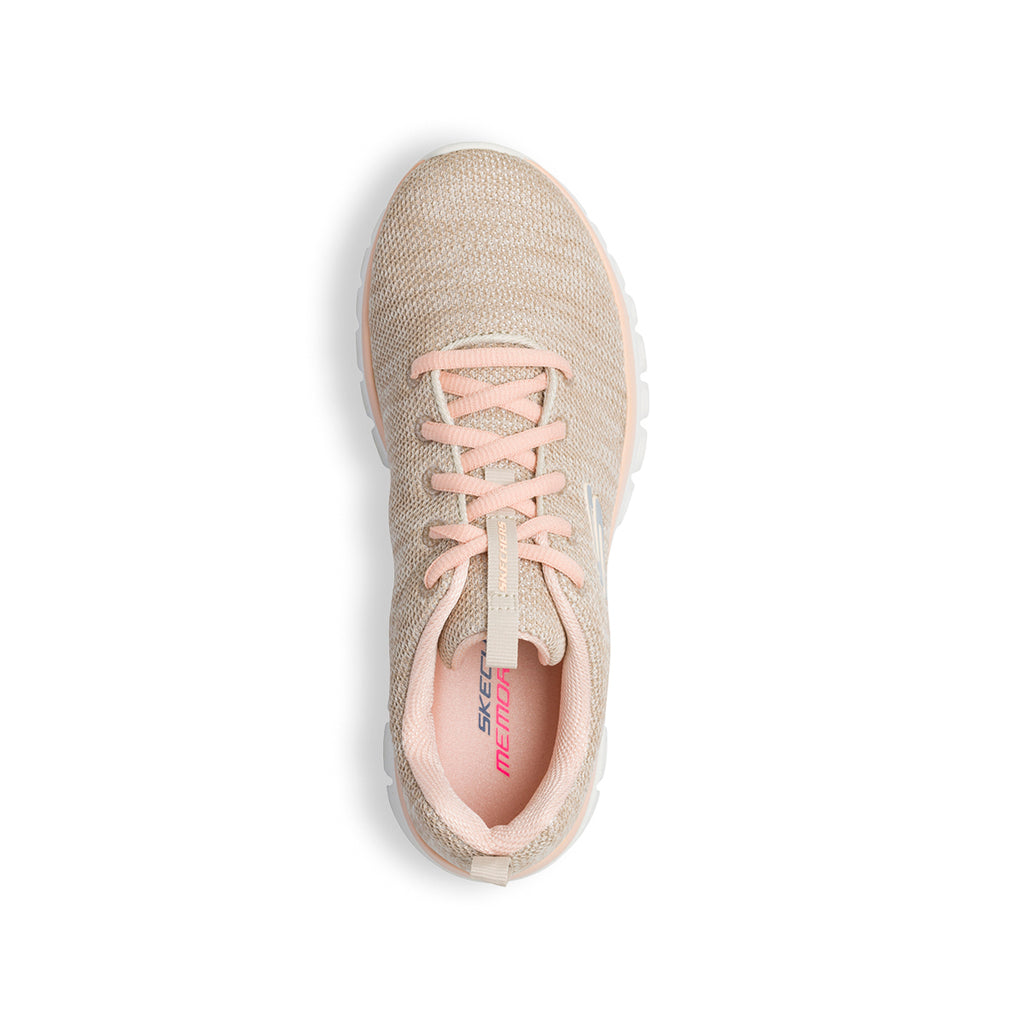 Scarpe da ginnastica rosa da donna con sottopiede Memory Foam Skechers Graceful Twisted Fortune