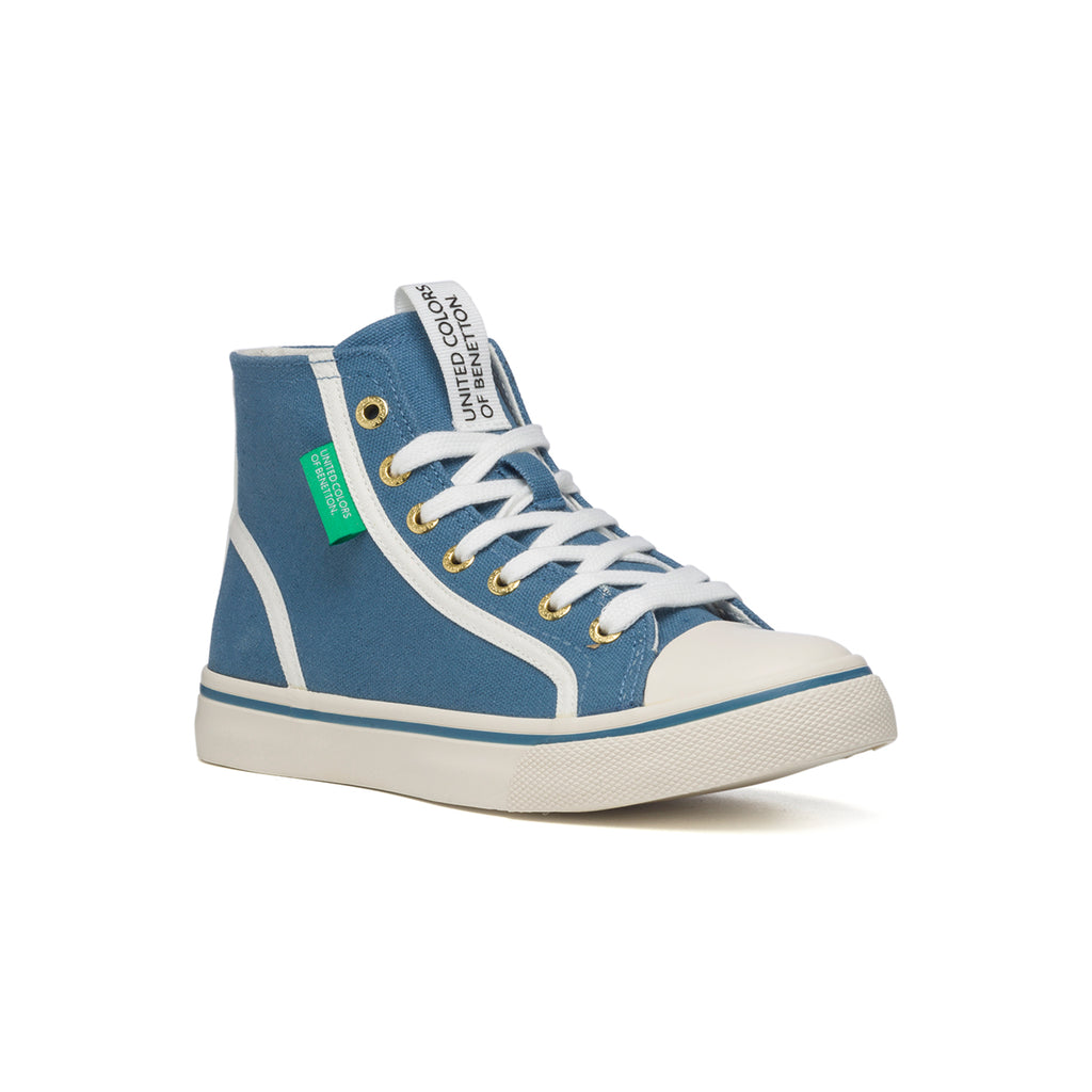 Sneakers alte azzurre in canvas Benetton Tyke Plus Mid