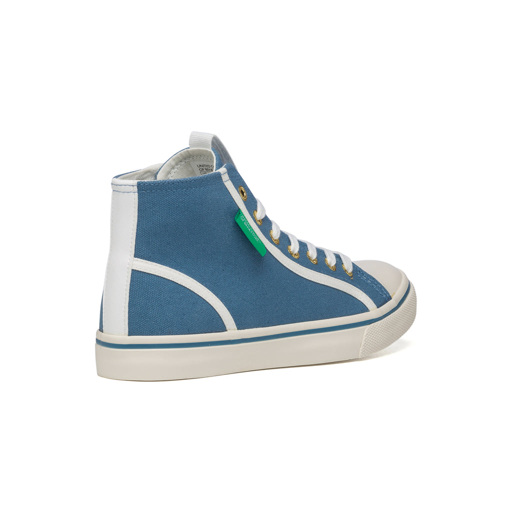 Sneakers alte azzurre in canvas Benetton Tyke Plus Mid