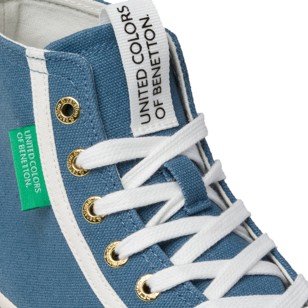 Sneakers alte azzurre in canvas Benetton Tyke Plus Mid