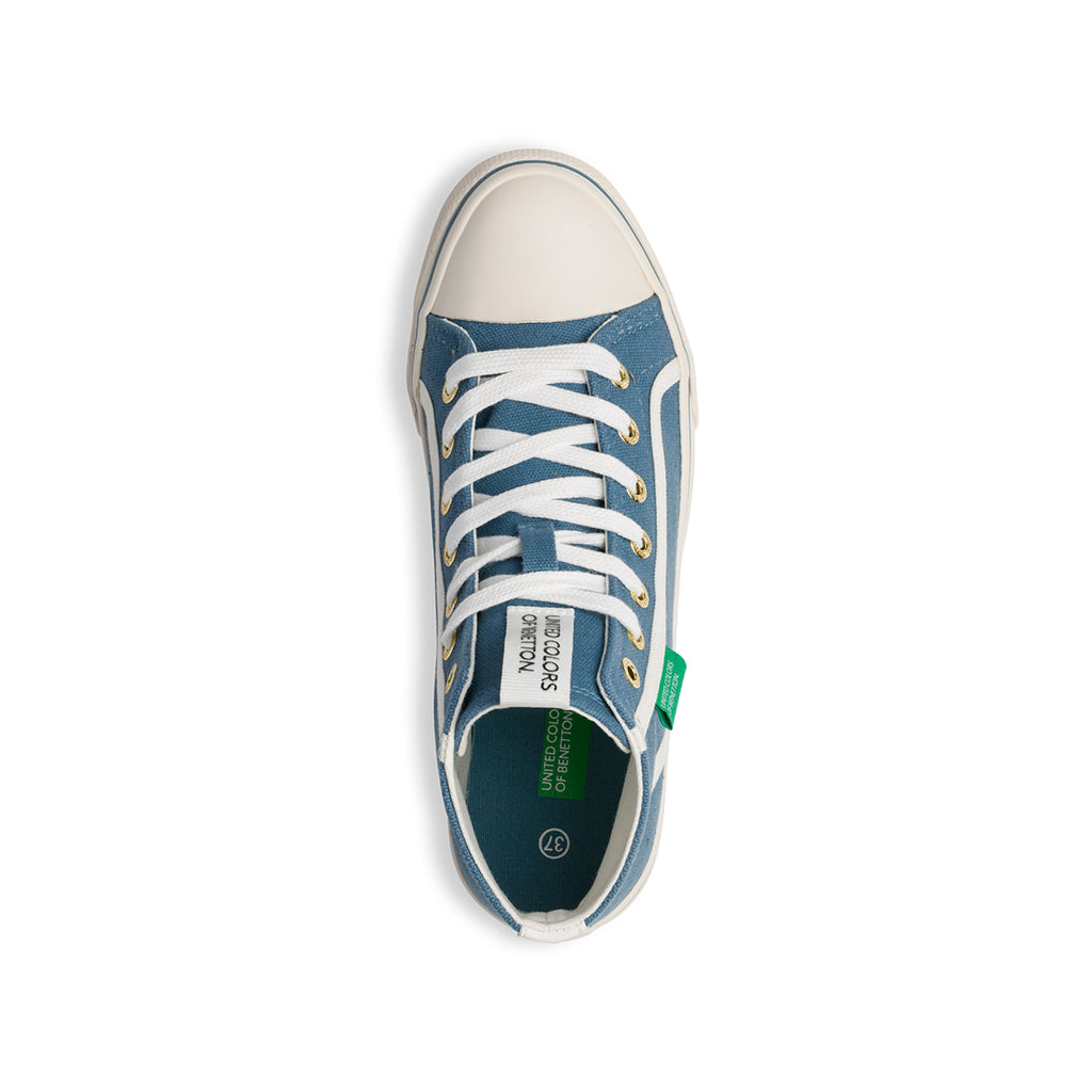 Sneakers alte azzurre in canvas Benetton Tyke Plus Mid