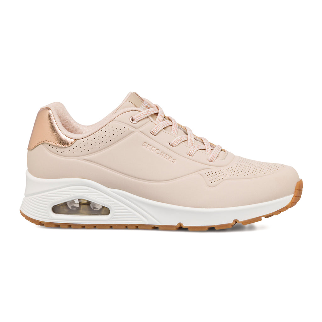 Sneakers rosa da donna con suola ad aria Skechers Uno - Shimmer Away