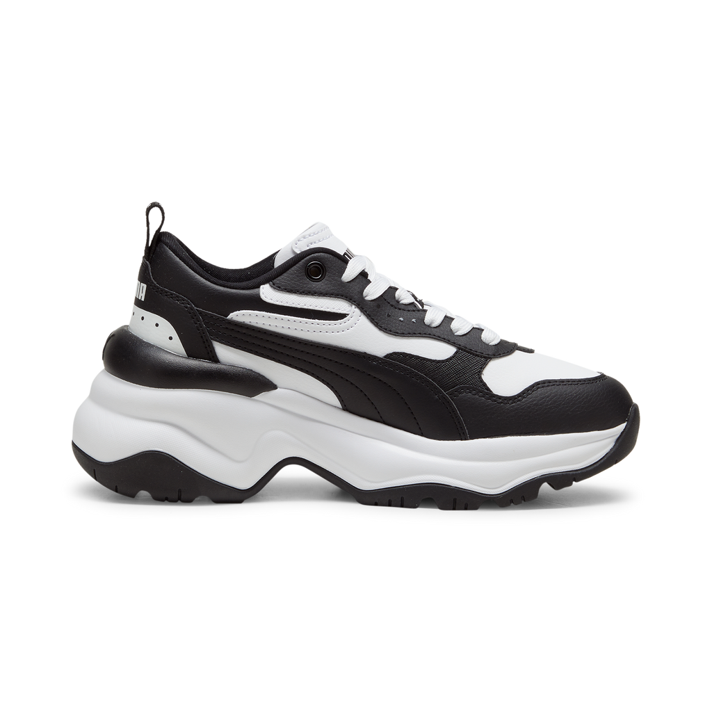 Sneakers bianche e nere da donna con maxi suola Puma Cilia Wedge