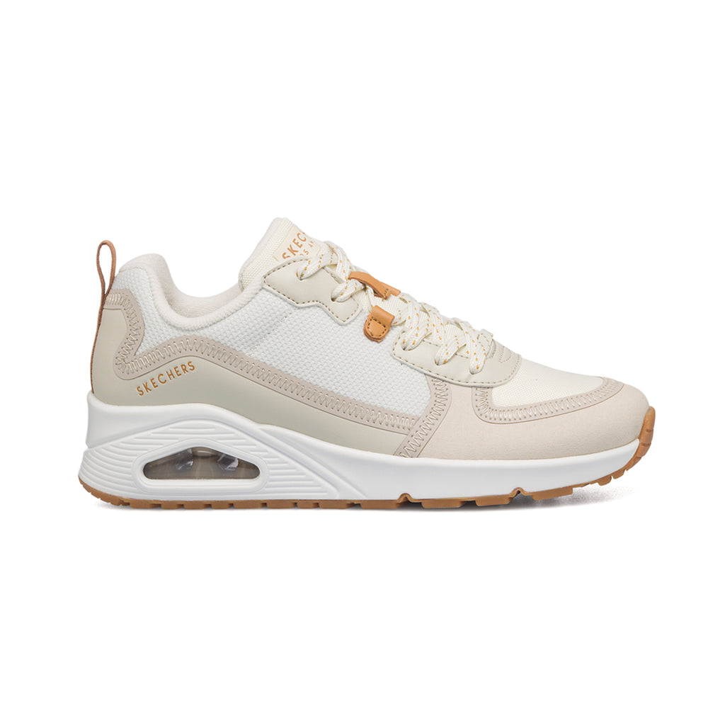 Sneakers off-white da donna con suola ad aria Skechers Uno