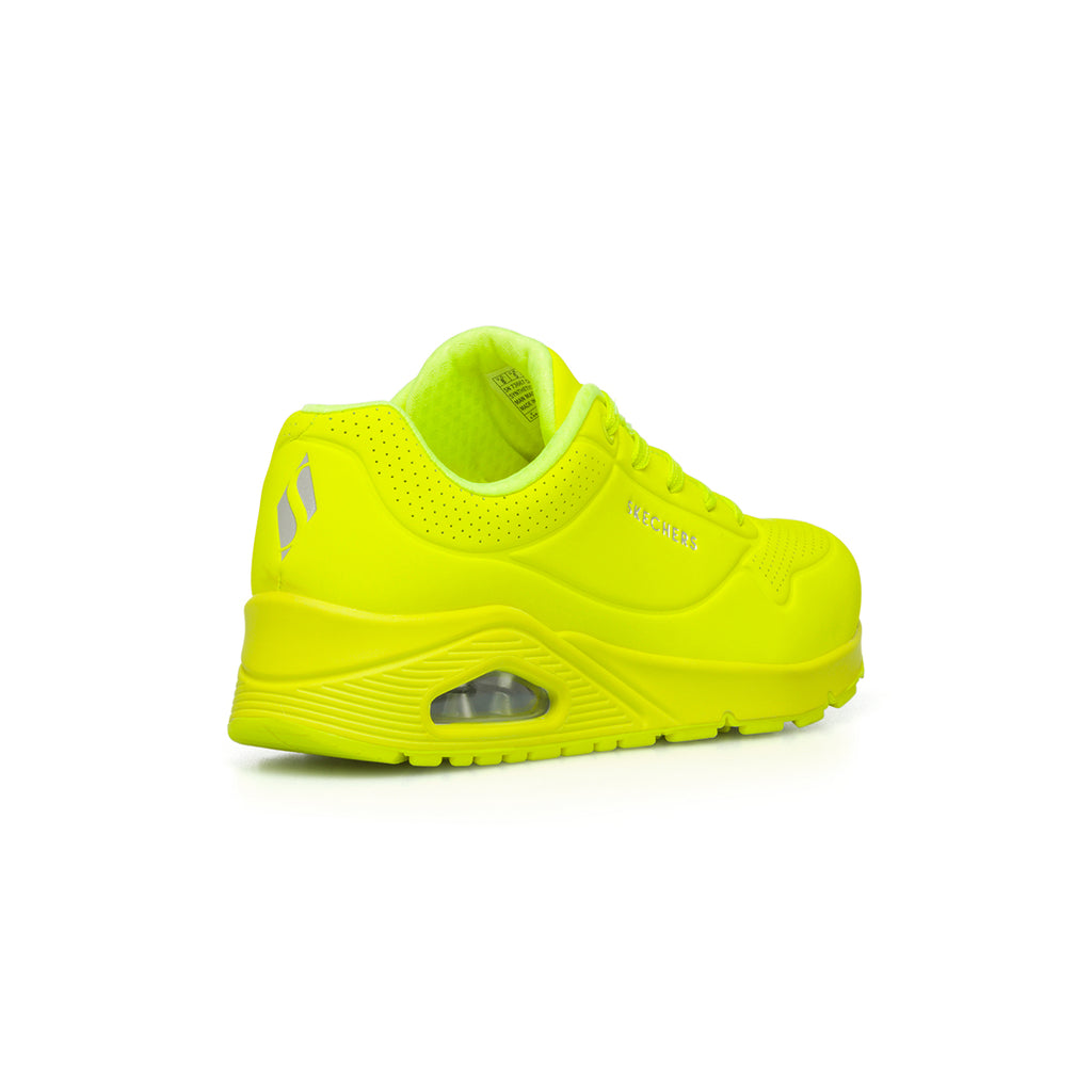 Sneakers giallo fluo da donna con suola ad aria Skechers Uno