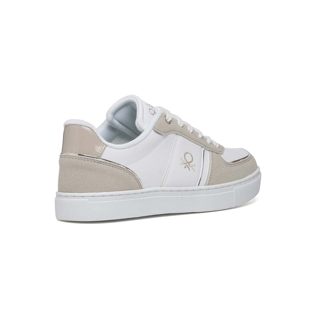 Sneakers bianche e grigie con logo laterale Benetton Ramble Pastel Colors Mix