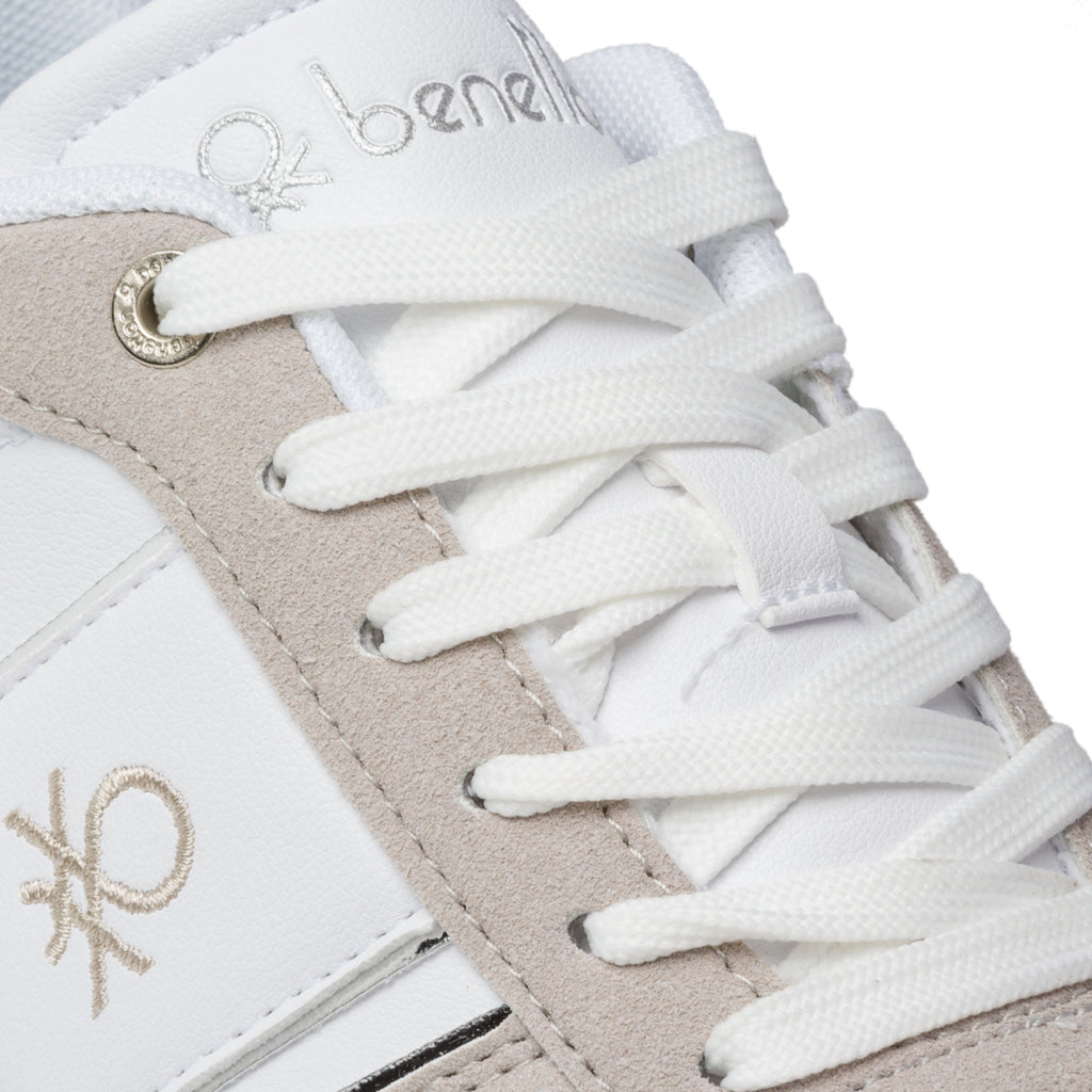 Sneakers bianche e grigie con logo laterale Benetton Ramble Pastel Colors Mix