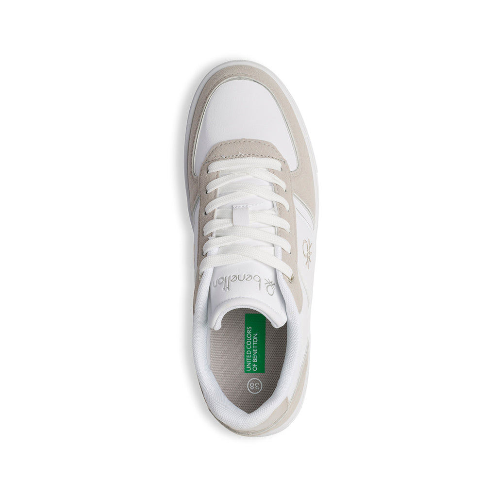 Sneakers bianche e grigie con logo laterale Benetton Ramble Pastel Colors Mix