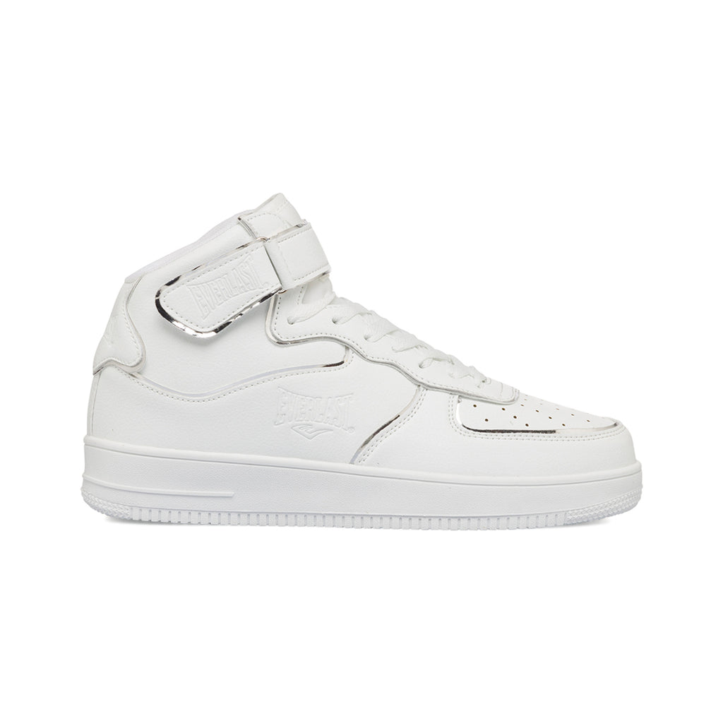 Sneakers alte bianche nere da donna con dettagli argento Everlast