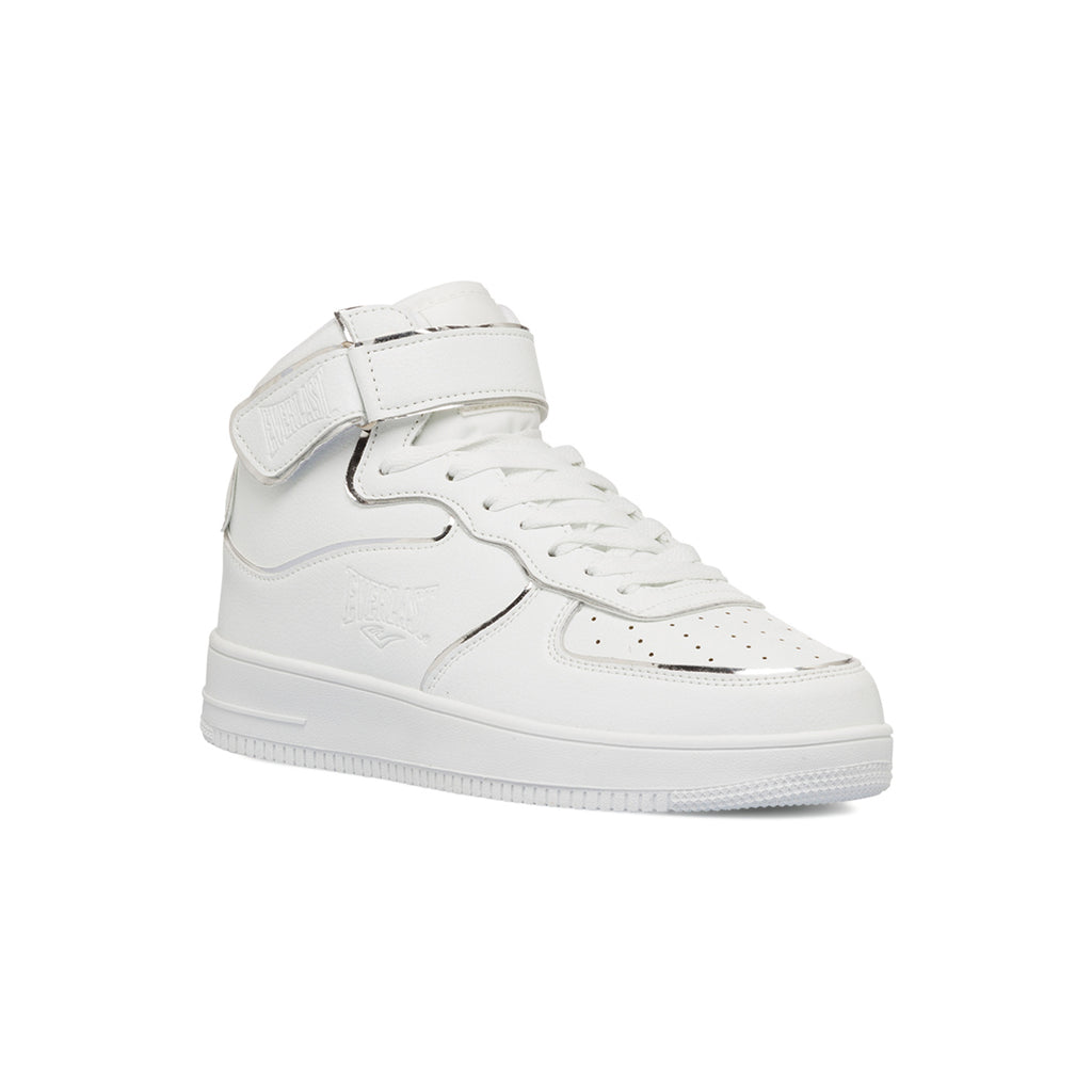 Sneakers alte bianche nere da donna con dettagli argento Everlast