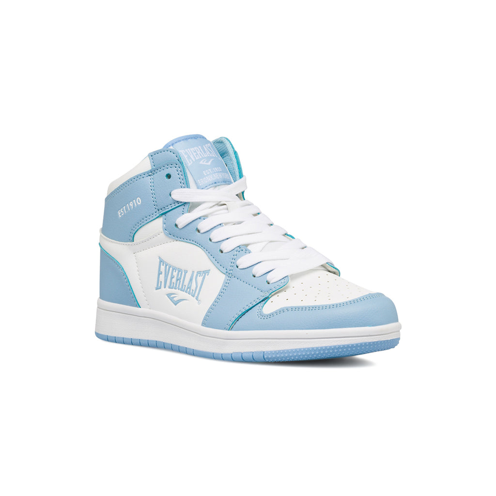 Sneakers alte bianche e azzurre da donna con dettagli traforati Everlast