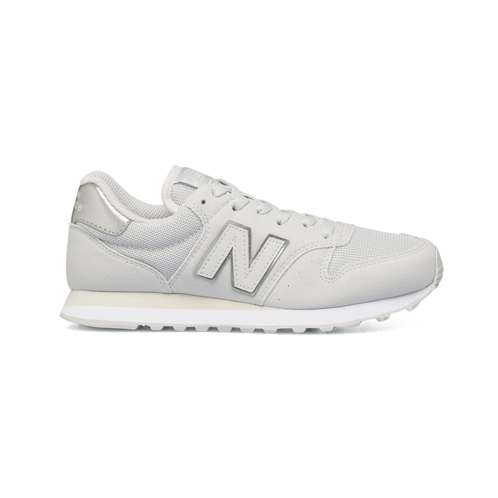 Sneakers grigie in similpelle e tessuto con dettaglio argento New Balance 500