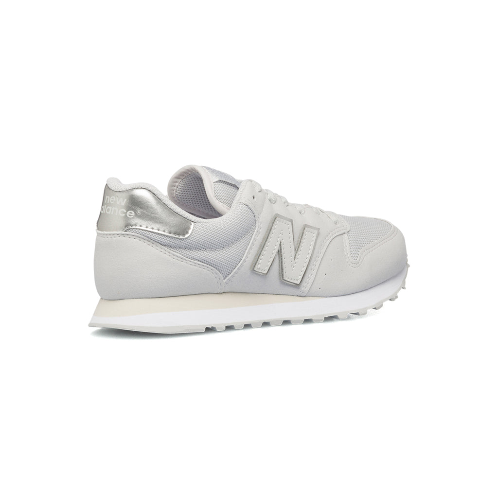 Sneakers grigie in similpelle e tessuto con dettaglio argento New Balance 500