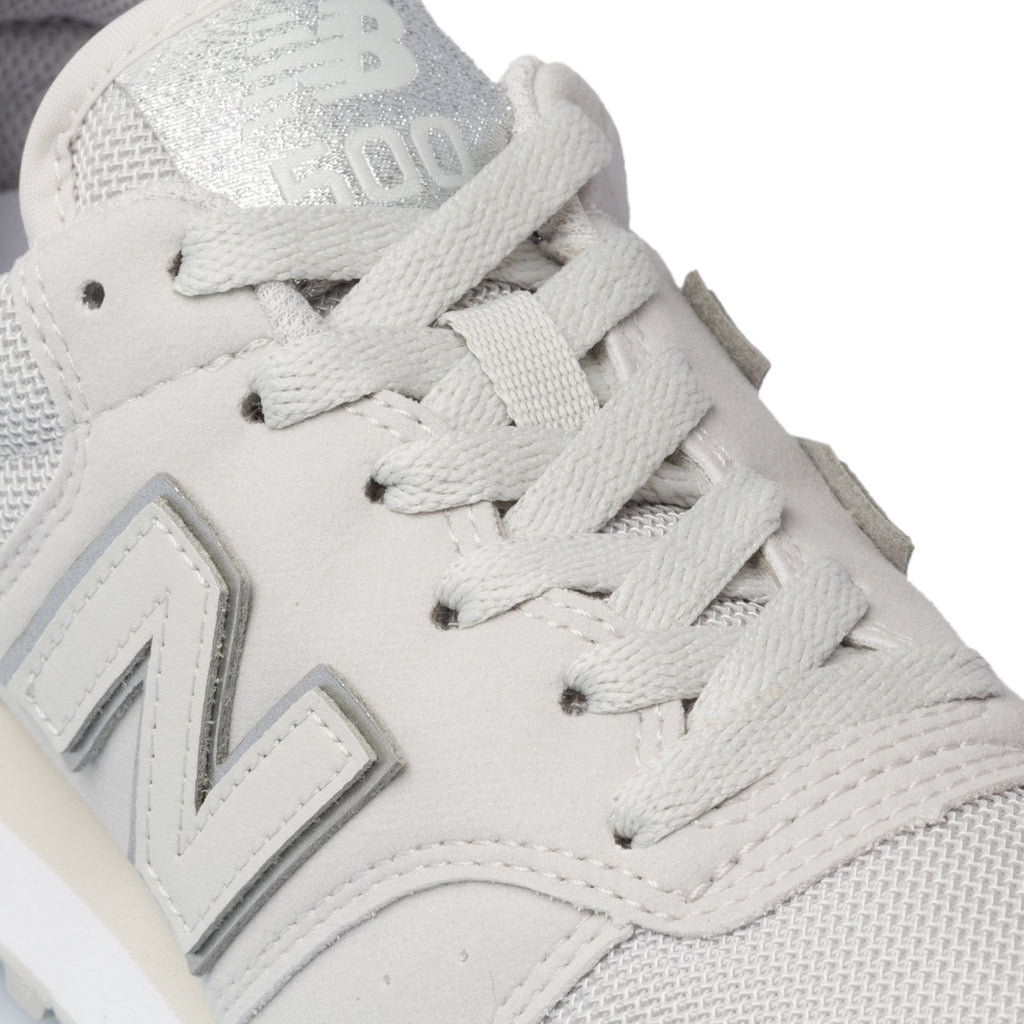 Sneakers grigie in similpelle e tessuto con dettaglio argento New Balance 500