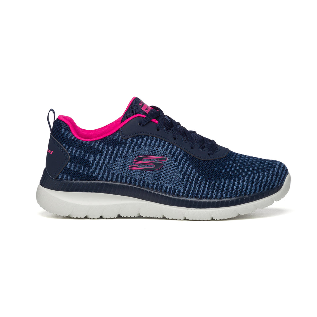 Scarpe da running blu in tessuto Skech-Knit con sottopiede Memory Foam Skechers Bountiful