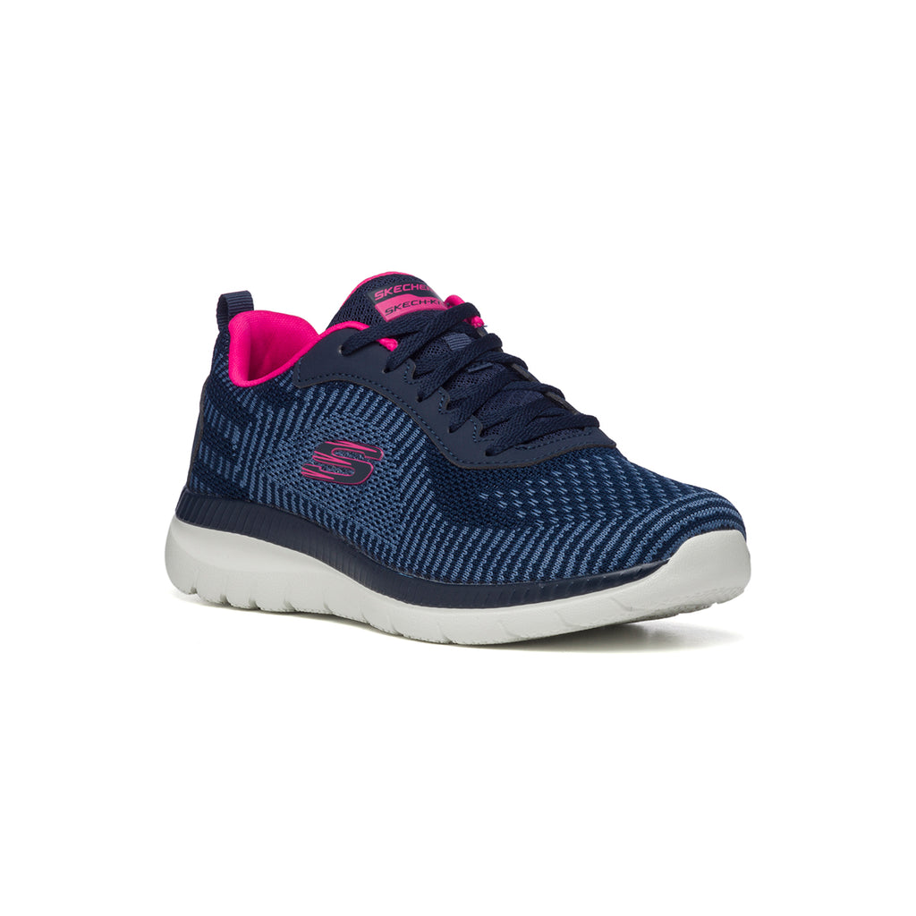 Scarpe da running blu in tessuto Skech-Knit con sottopiede Memory Foam Skechers Bountiful