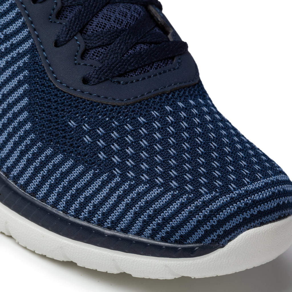 Scarpe da running blu in tessuto Skech-Knit con sottopiede Memory Foam Skechers Bountiful