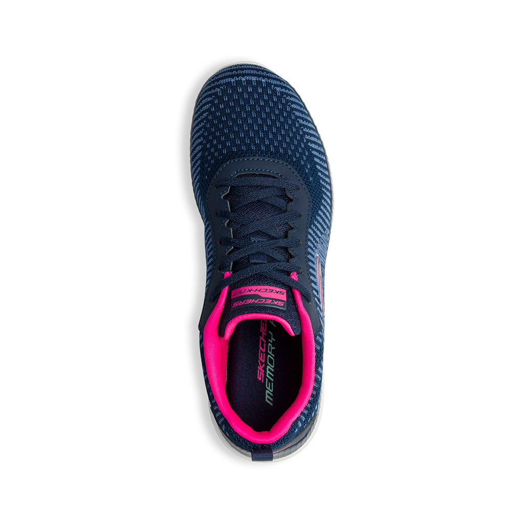 Scarpe da running blu in tessuto Skech-Knit con sottopiede Memory Foam Skechers Bountiful