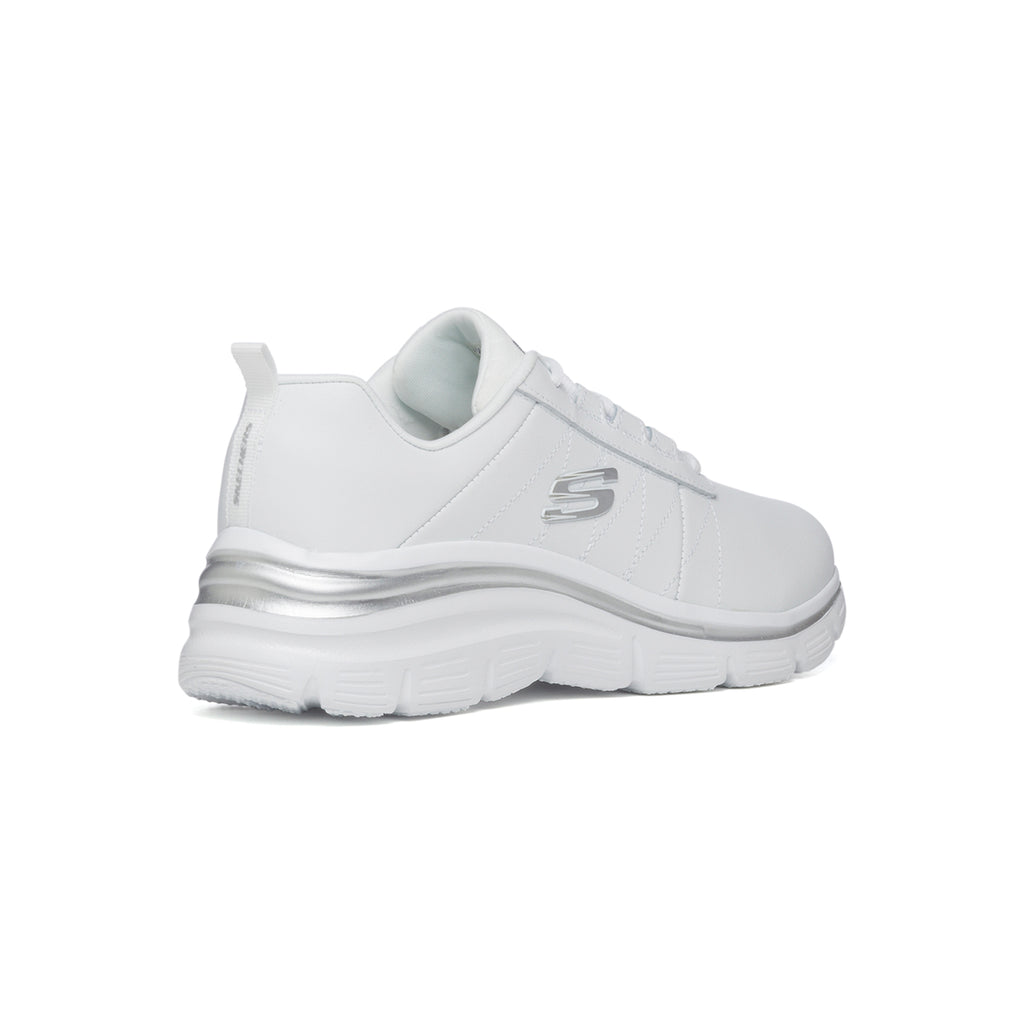 Scarpe da running bianche con suola Memory Foam e intersuola Lite-Weight Skechers Fashion Fit