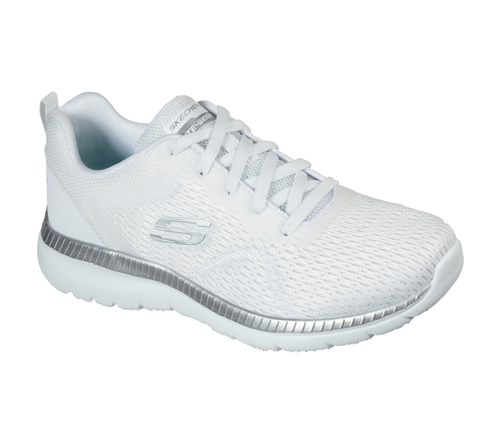 Sneakers bianche da donna in tessuto mesh Skechers Bountiful - Quick Path