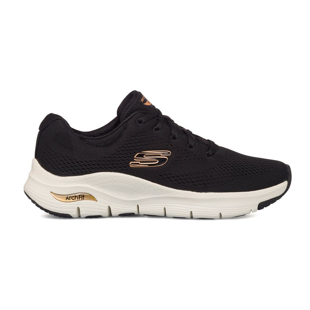 Scarpe da ginnastica nere da donna con soletta Arch-Fit Skechers Comfy Wave