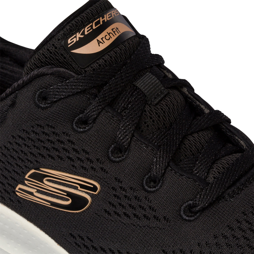 Scarpe da ginnastica nere da donna con soletta Arch-Fit Skechers Comfy Wave