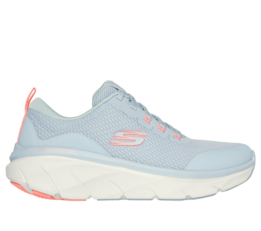 Scarpe da ginnastica azzurre da donna con maxi-suola Skechers D'Lux Walker