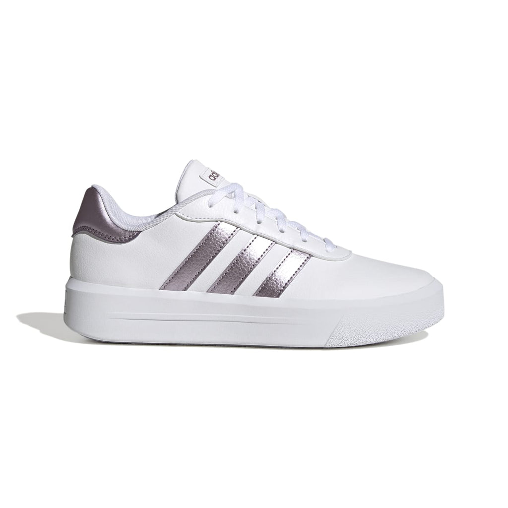 Sneakers bianche da donna con suola platform adidas Court