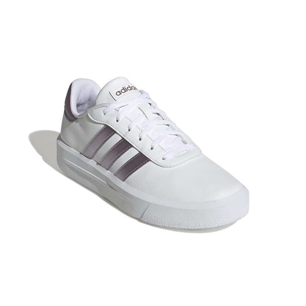 Sneakers bianche da donna con suola platform adidas Court