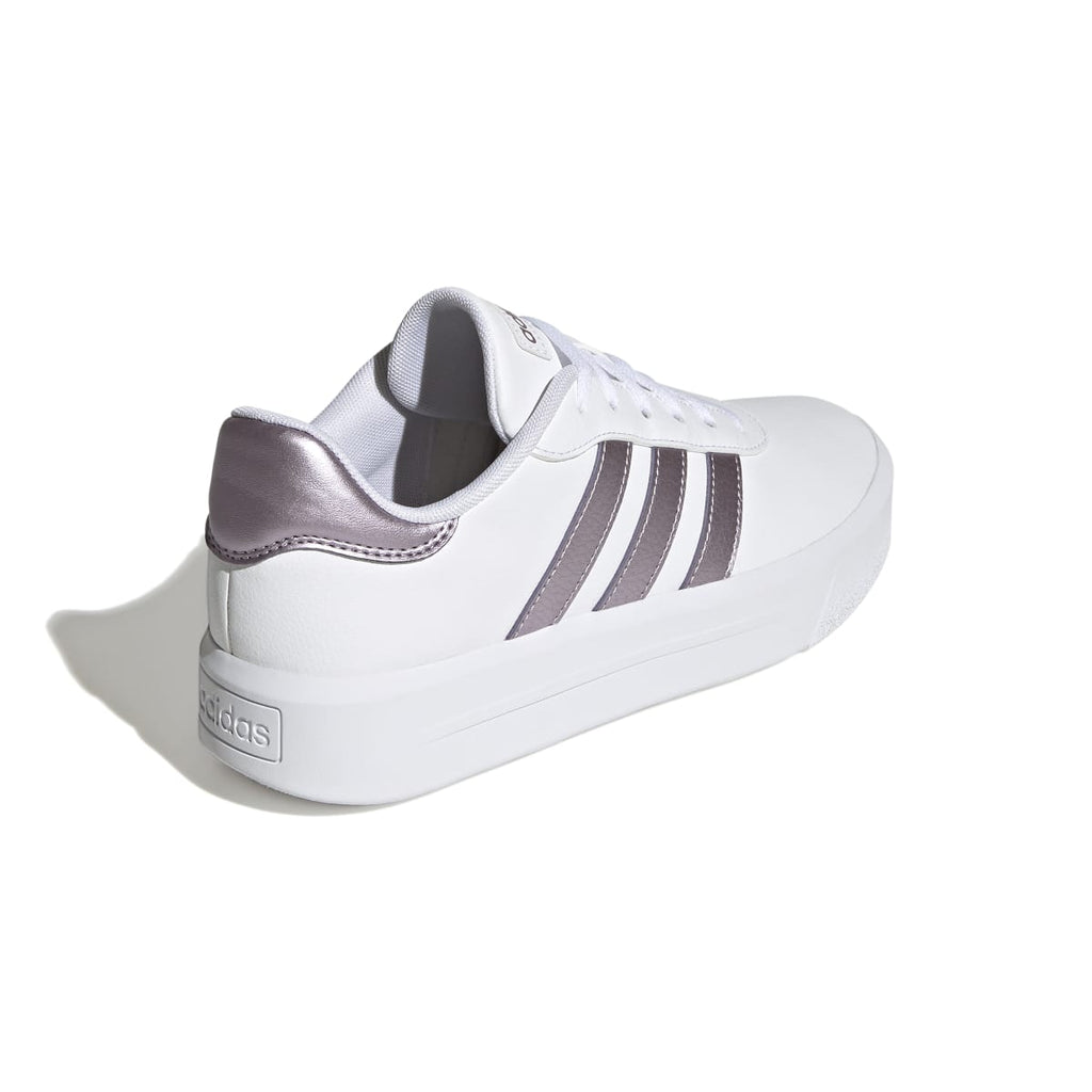 Sneakers bianche da donna con suola platform adidas Court